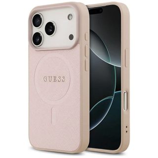 Coque Guess Saffiano Classic Logo MagSafe pour iPhone 17 Pro - Pink