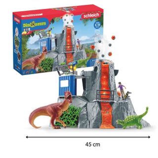 Expédition au grand Volcan 1 figurine de chercheuse et 2 jouets dinosaures Pour enfants dès 5 ans Schleich 42564 DINOSAURS