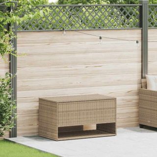 Coffre à coussins dextérieur - VIDAXL - 100x55x55 5 cm - Beige - Résine tressée - Structure acier