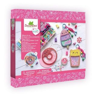 Coffret bijoux créatifs - SYCOMORE - Bijoux de Sacs Shake Cards Délices - Porte-clés scintillants - Perles colorées