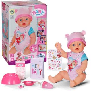 Poupon - BABY BORN - Emma - 10 fonctions - 10 accessoires - Sans piles - 43cm - Dès 3 ans