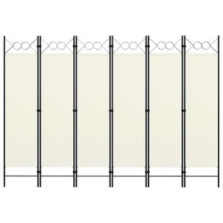 Vidaxl Cloison de séparation 6 panneaux Blanc crème 240x180 cm