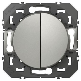 LEGRAND - Double va-et-vient 10A aluminium Dooxie