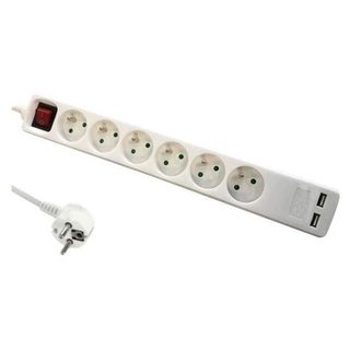 DLH Coupe-circuit DY-WU2941W - 3680 W - Entrée : alimentation - 6 Connecteurs de sortie - 1.4 m - Blanc