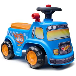 Porteur - FALK - Camion Hot Wheels - Assise ouvrante - Volant avec klaxon - Plaque personnalisable - Dès 12 mois