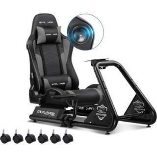 Simulateur de conduite - GTPLAYER - GTS03-GY - Siège réglable - Haut-parleurs stéréo 3D - Compatible PC