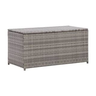 Boîte de rangement de jardin Résine tressée 100x50x50 cm Gris 100597