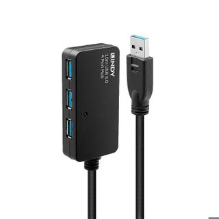 Lindy Rallonge active USB 3.0 - Pro - 10m - Hub 4 ports - - Connecte jusquà 4 périphériques
