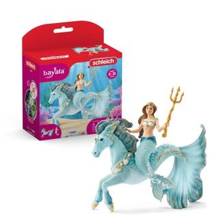 Figurine Sirène Eyela sur cheval de mer - avec sa Baguette Magique - Schleich 70594 Bayala - Dès 5 ans