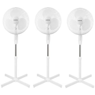 Pack de 3 Ventilateurs de pied OCEANIC - 45W - Diamètre 41 cm - 3 vitesses - Oscillant - Inclinable - Blanc