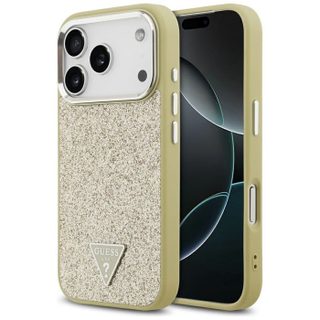 Coque Guess Glitter Triangle Logo MagSafe pour iPhone 17 Pro - Gold