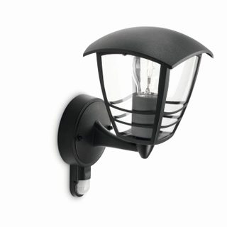 Applique murale extérieure - PHILIPS - Creek - Noir - Avec capteur - IP44