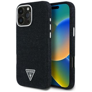 Coque Guess Denim Triangle Logo MagSafe pour iPhone 16 Pro Max - Black