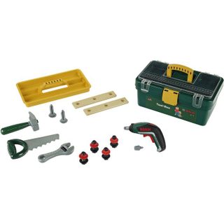 Caisse à outils Bosch - KLEIN - 8609 - Compartimentée avec visseuse électronique Ixolino II et accessoires - Dès 3 ans