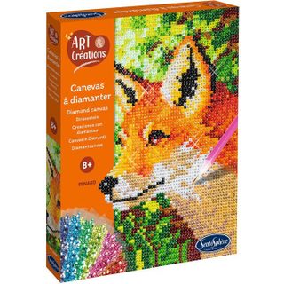 Création à base de mini strass - SENTOSPHERE - Art & Créations - Canevas à Diamanter - Renard - Dès 8 ans