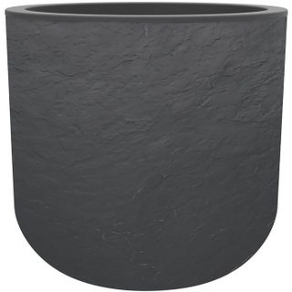 EDA Pot de fleurs Rond 40 cm - Volcania Up - 32 5 L - Intérieur/Extérieur - Décor Pierre - Ø 38 5 x H. 36 8 cm