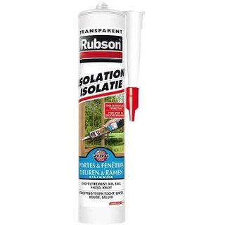 Henkel Rubson | Mastic Special Materials Isolation Transparent (cartouche de 280 ml) – Joint silicone pour isolation thermique et isolation phonique – Calfeutrement eau-air-froid-bruit
