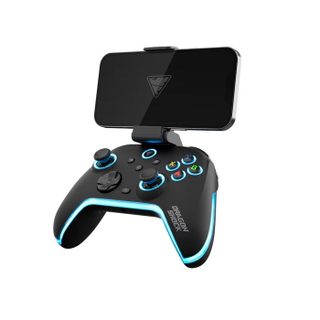 DragonShock - Manette RGB sans fil noire AURORA PLUS avec support téléphone pour Android IOS PS3 et PC Mode Turbo 800mAh