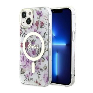 Guess Flower MagSafe - Coque pour iPhone 14 (Transparente) - 3666339115630