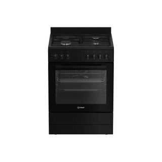 Cuisinière mixte - INDESIT - I6M5PCB - 60 cm - 4 foyers (3 gaz + 1 électrique) - Four 72 L catalyse - Noir mat