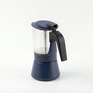 Cafetière italienne - INOXIBAR - Clair 6 tasses Bleu - verre borosilicaté - induction - soupape sécurité