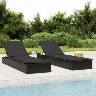 vidaXL Chaise longue 1 pc avec coussin 201x55x62cm