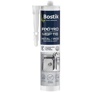 Mastic polymère hybride - BOSTIK - MSP116 - Métal inox - 290ml - Colle super puissante