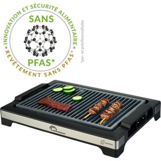 Barbecue électrique LITTLE BALANCE - Easy Nopifas - Surface de cuisson 38 x 25 cm - Revêtement microcéramique sans PFAS - 2000W