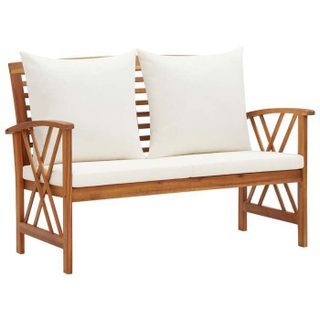 vidaXL Banc de jardin avec coussins 119 cm Bois solide dacacia 310270