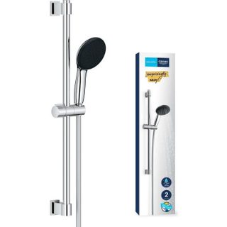 Grohe Ensemble de douche avec pommeau 2 jets barre 60cm et flexible 1 75m - Vitalio Start 110 27948001 - Economie deau