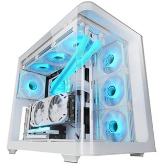 Mars Gaming Boîtier Gaming ATX - MARSGAMING - MC-Fusion - Verre Trempé Courbé - Double Chambre - Refroidissement 360mm