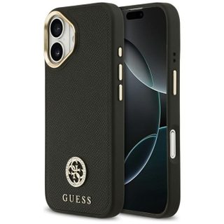Coque Guess Grained Strass Logo MagSafe pour iPhone 17 - Black