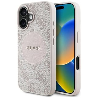 Coque Guess 4G Circle Classic Logo MagSafe pour iPhone 16 - Pink