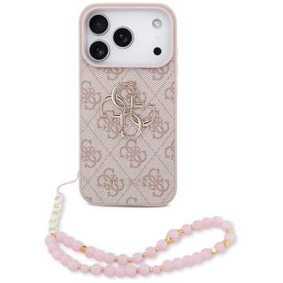 Coque Guess Hardcase 4G Classic Logo avec dragonne de perles pour iPhone 17 Pro - Pink