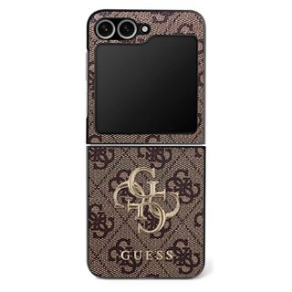 Coque Guess Leather 4G Metal Logo pour Samsung Galaxy Z Flip7 - Brown