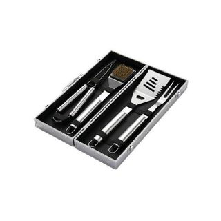 Kit accessoires barbecue - LITTLE BALANCE - BaroudFire - 4 pièces - Valisette aluminium