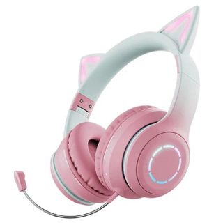 YONIS Oreilles De Chat RGB Pour Gaming Et Musique Rose YONIS