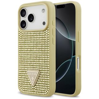 Coque Guess Rhinestone Triangle Logo pour iPhone 17 Pro - Gold