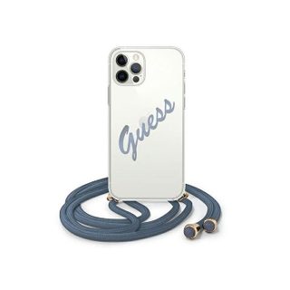 Coque Rigide Guess Pour Iphone 12/12 Pro 6.1 Motif Vintage Bleu