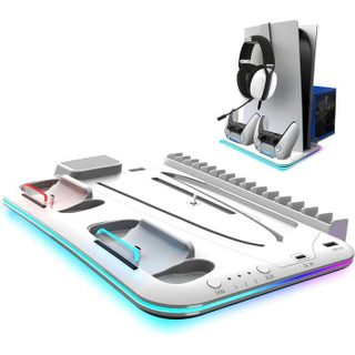 AKUMA GAMING Base de charge multifonction CYBER A01 RGB pour PS5/PS5 Slim