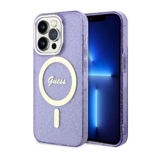 Guess Glitter Gold MagSafe - Coque pour iPhone 14 Pro (Violet) - 3666339125684