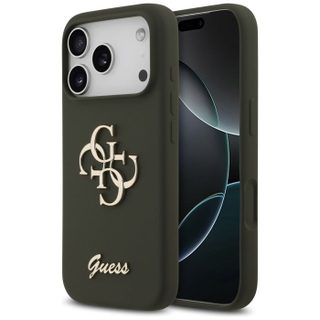Coque Guess Silicone Big 4G Script pour iPhone 17 Pro - Khaki