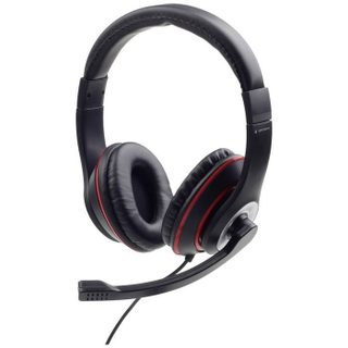 Gembird Micro-casque supra-auriculaire filaire noir rouge volume réglable micro-casque