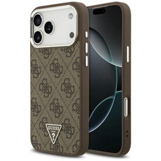Coque telephone - bumper telephone Guess 4G Triangle Logo MagSafe - Coque iPhone 17 Pro Max (marron)