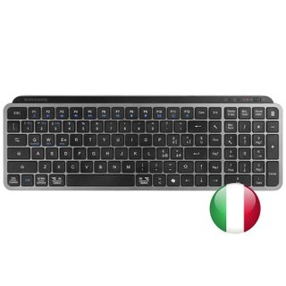 Mars Gaming MK-SILENKEYS Clavier Sans Fil Full-Format Profil Bas PC/Mac Italien Noir