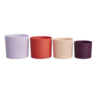 ELHO Pots de fleurs Lex Pott - Set 15 cm - Violet Rouge Rose Violet - L 15 x W 14.8 x H 14 cm - Intérieur - 100% recyclé
