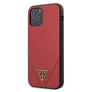 Guess Saffiano V - Coque pour iPhone 12 Pro Max (Rouge)