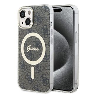 Coque Guess IML 4G MagSafe pour iPhone 15 Plus - Brown