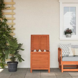 vidaXL Boîte de rangement jardin marron 50x49x56 5cm bois massif sapin rangement de coussins dextérieur boîte de 364751