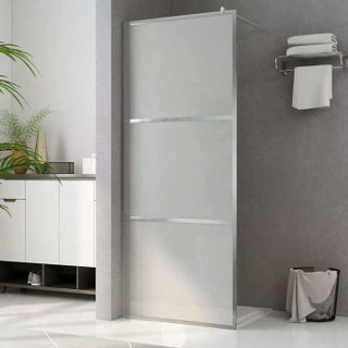 vidaXL Paroi de Douche à lItalienne Cabine de Douche Cloison de Douche Salle de Bain Maison Intérieur Verre ESG Dépoli 146647